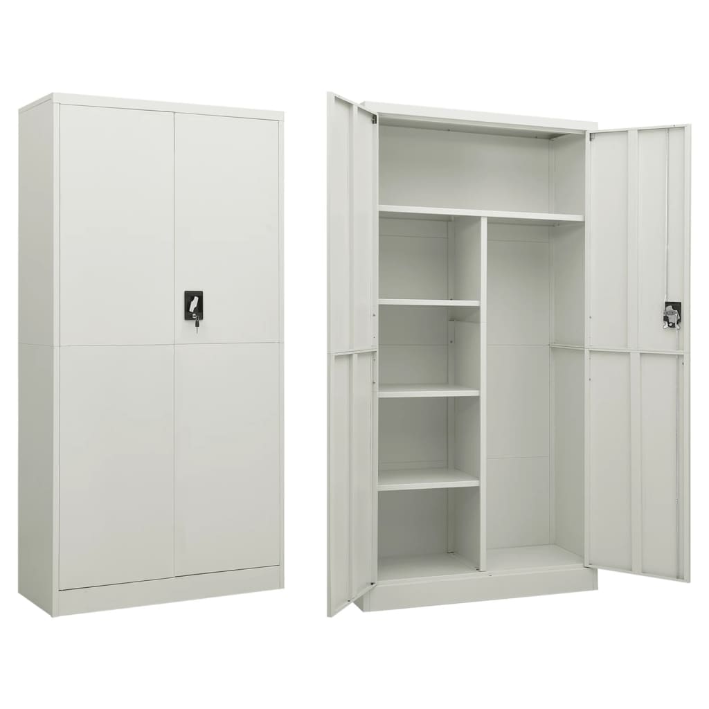 Locker Cabinet Light Grey 90x40x180 cm Steel - Brittle & Co