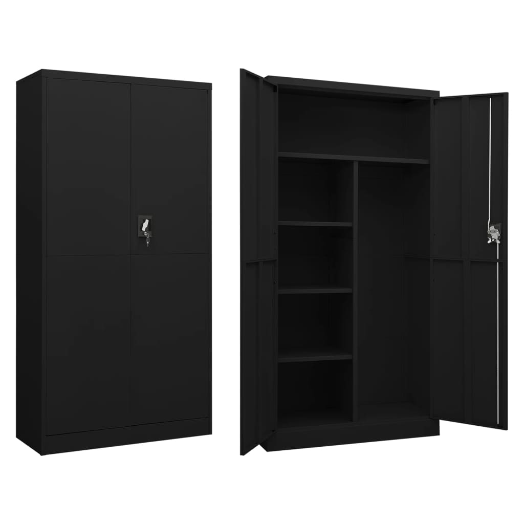 Locker Cabinet Black 90x40x180 cm Steel - Merkel Designers