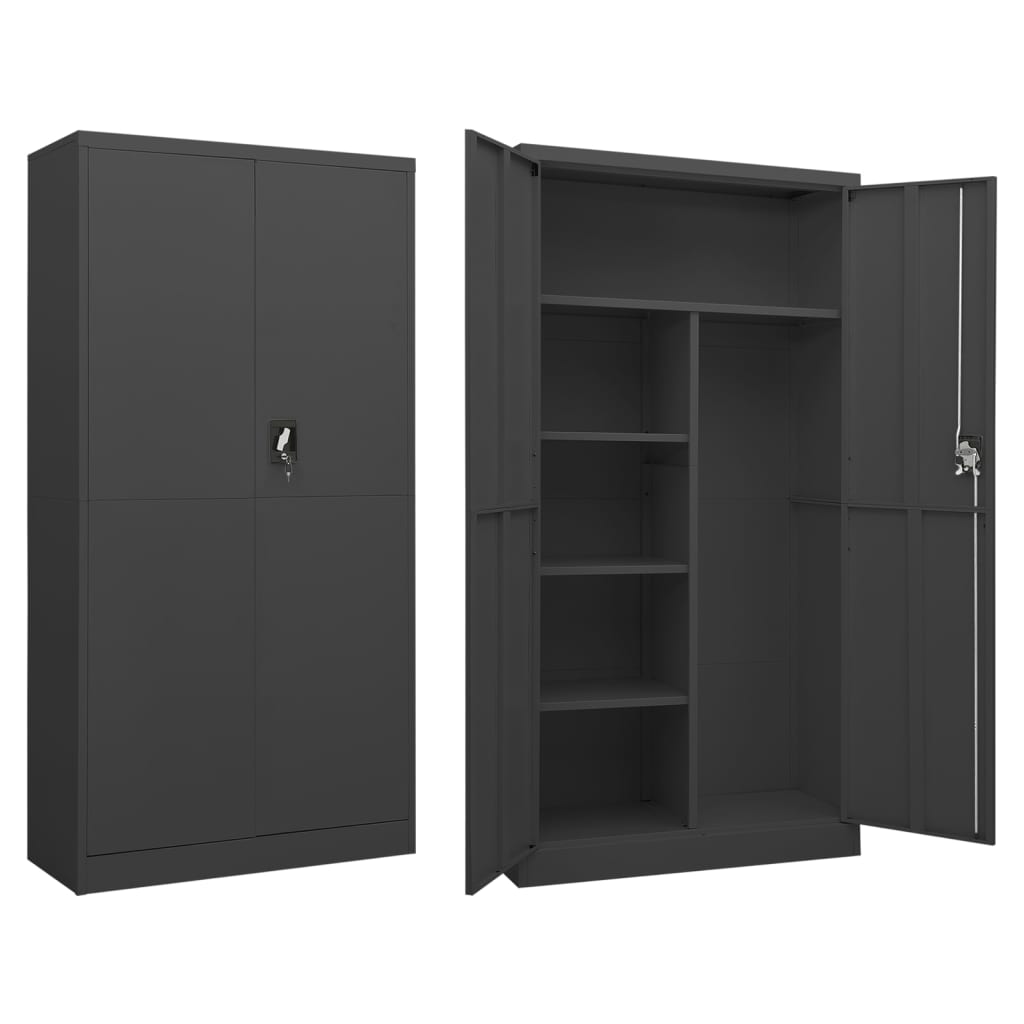 Locker Cabinet Anthracite 90x40x180 cm Steel - Brittle & Co