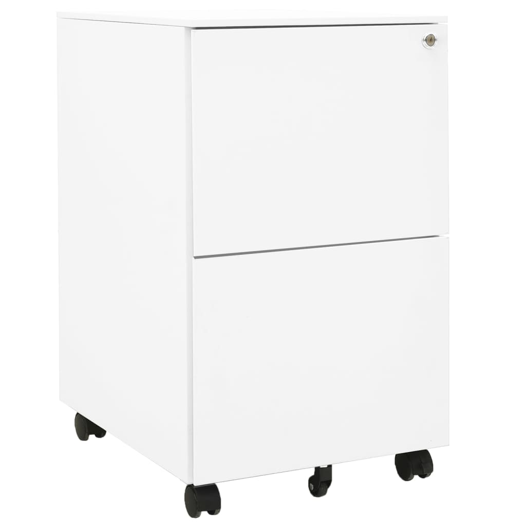 Mobile File Cabinet White 39x45x67 cm Steel - Design Hut