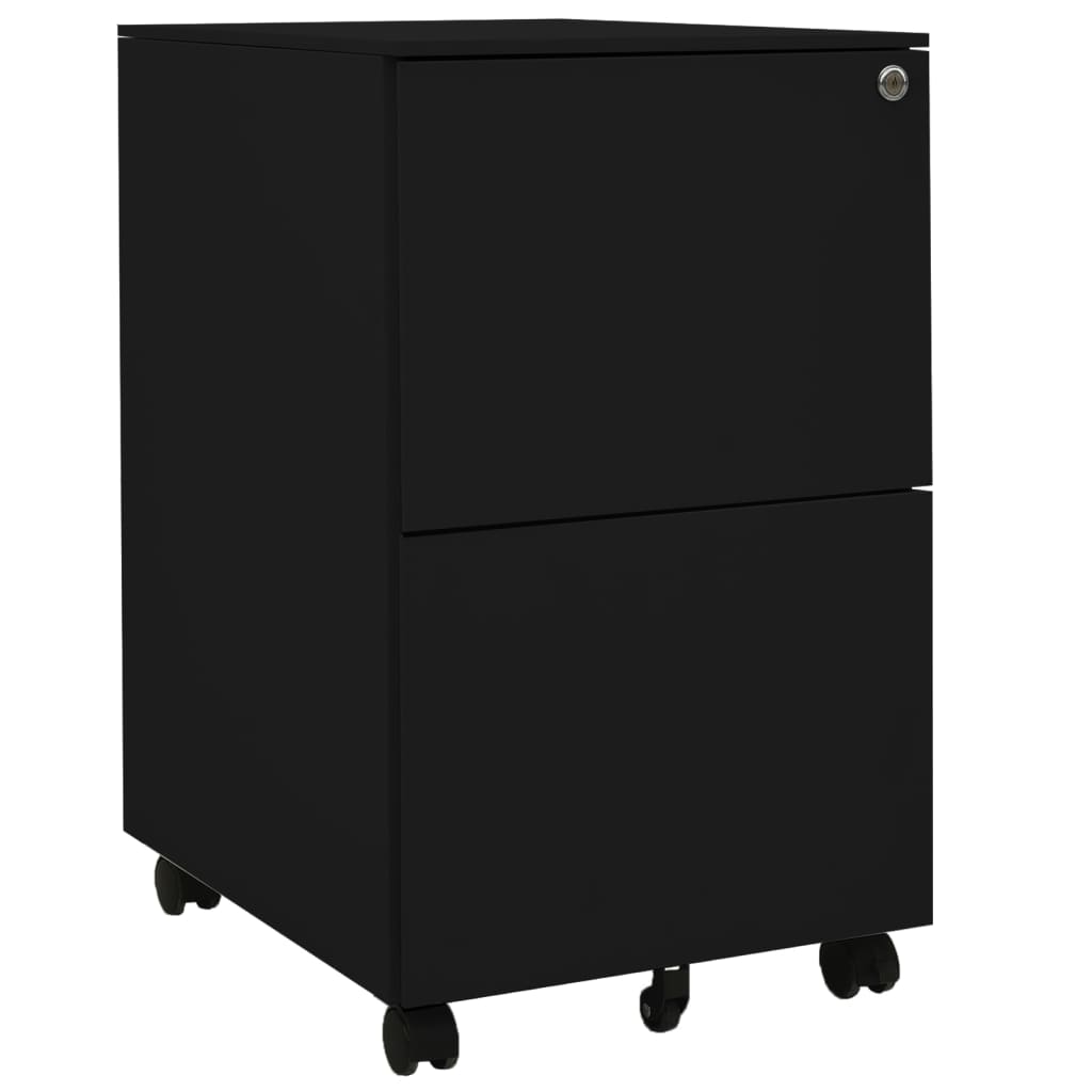Mobile File Cabinet Black 39x45x67 cm Steel - Style and Chic