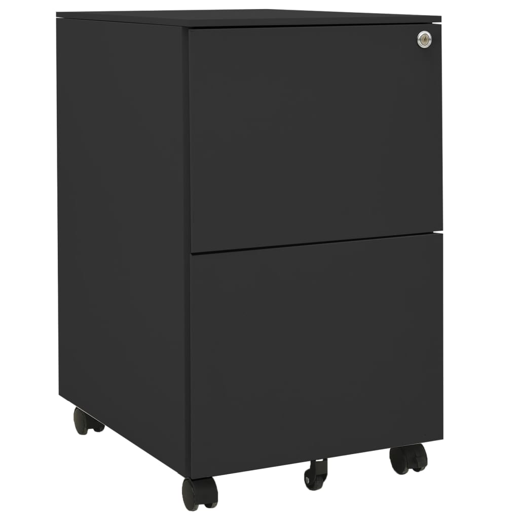 Mobile File Cabinet Anthracite 39x45x67 cm Steel - Millennium Furniture