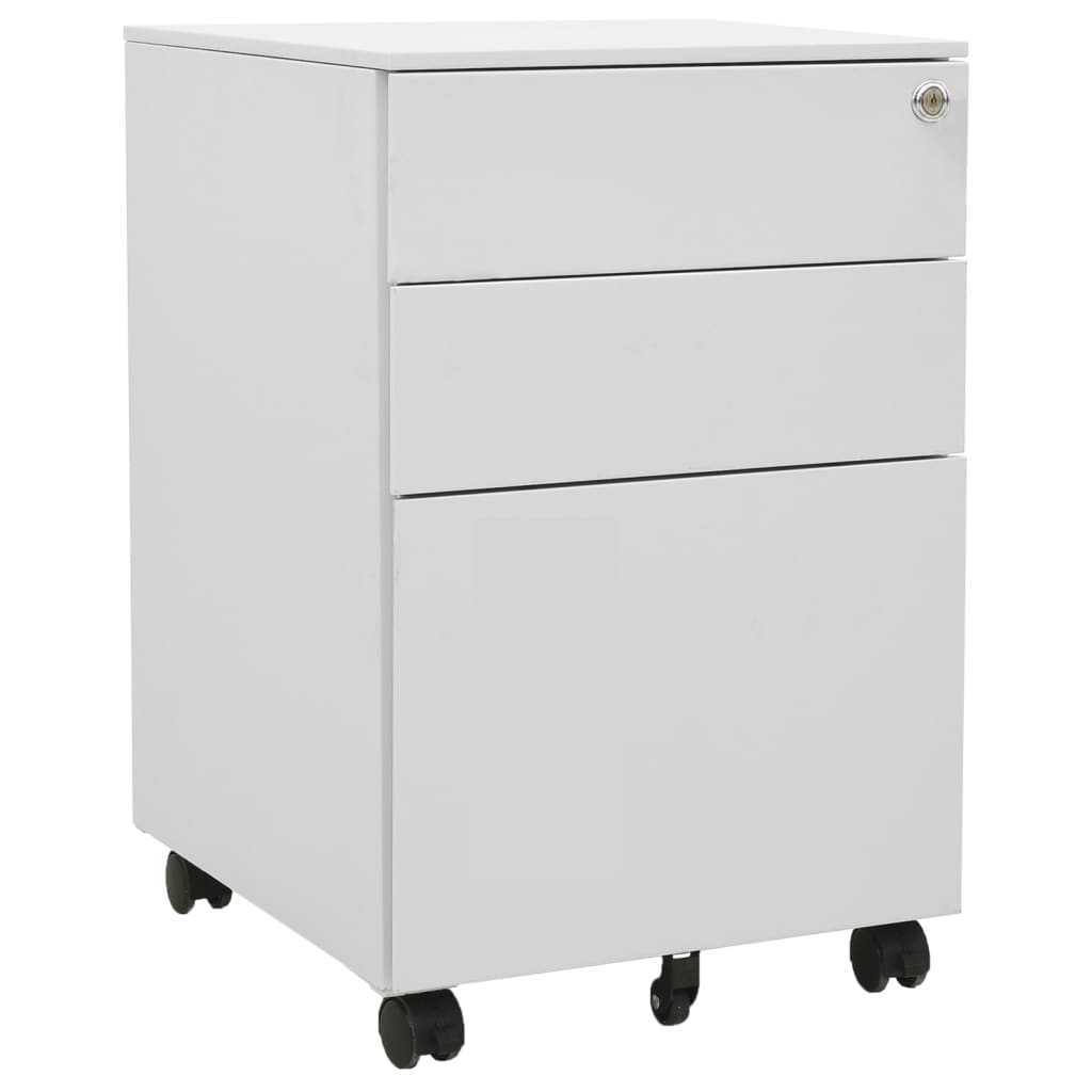 Mobile File Cabinet Light Grey 39x45x60 cm Steel - Merlin Deals