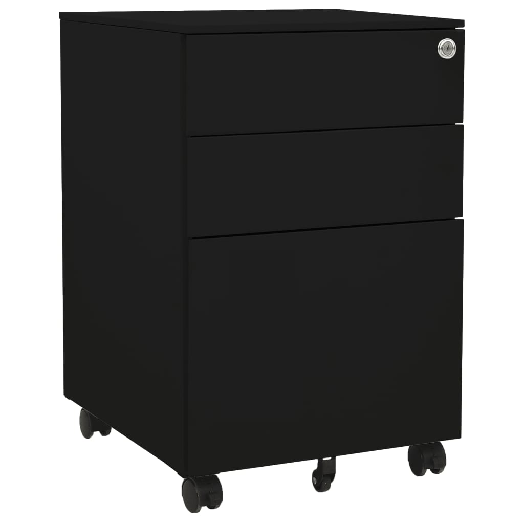 Mobile File Cabinet Black 39x45x60 cm Steel - Direct Imports