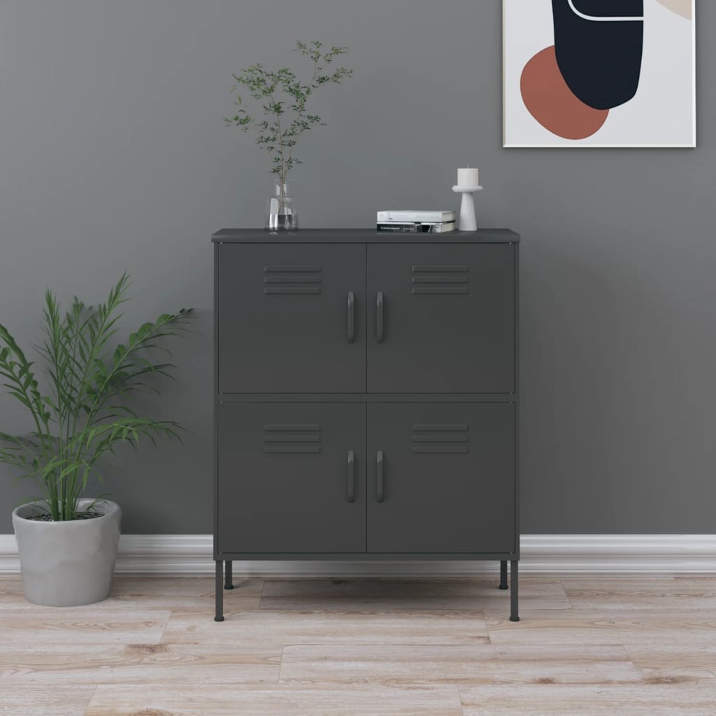 Storage Cabinet Anthracite 80x35x101.5 cm Steel - Millennium Furniture