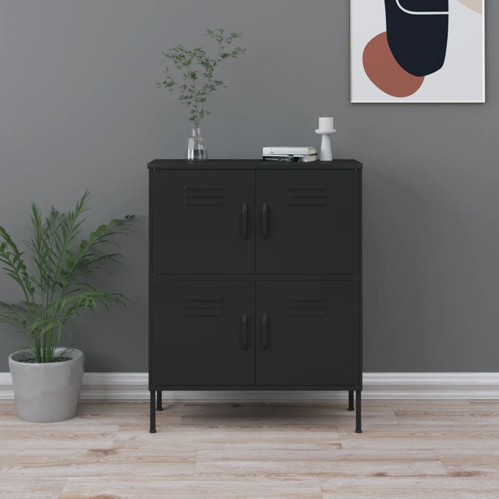 Storage Cabinet Black 80x35x101.5 cm Steel - Style and Chic