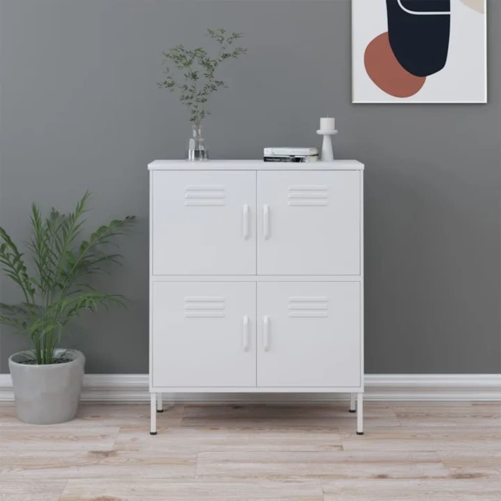 Storage Cabinet White 80x35x101.5 cm Steel - Direct Imports