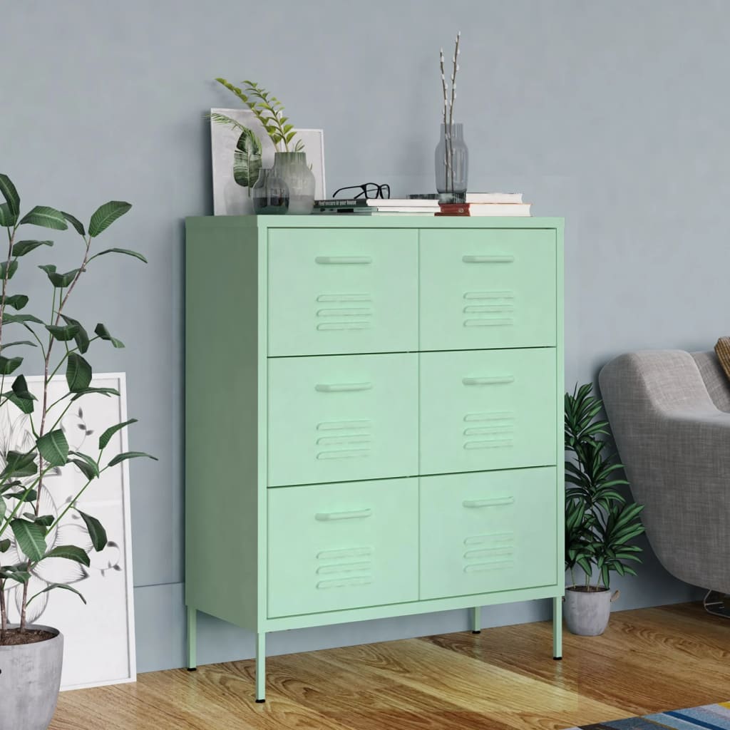 Drawer Cabinet Mint 80x35x101.5 cm Steel - Style and Chic
