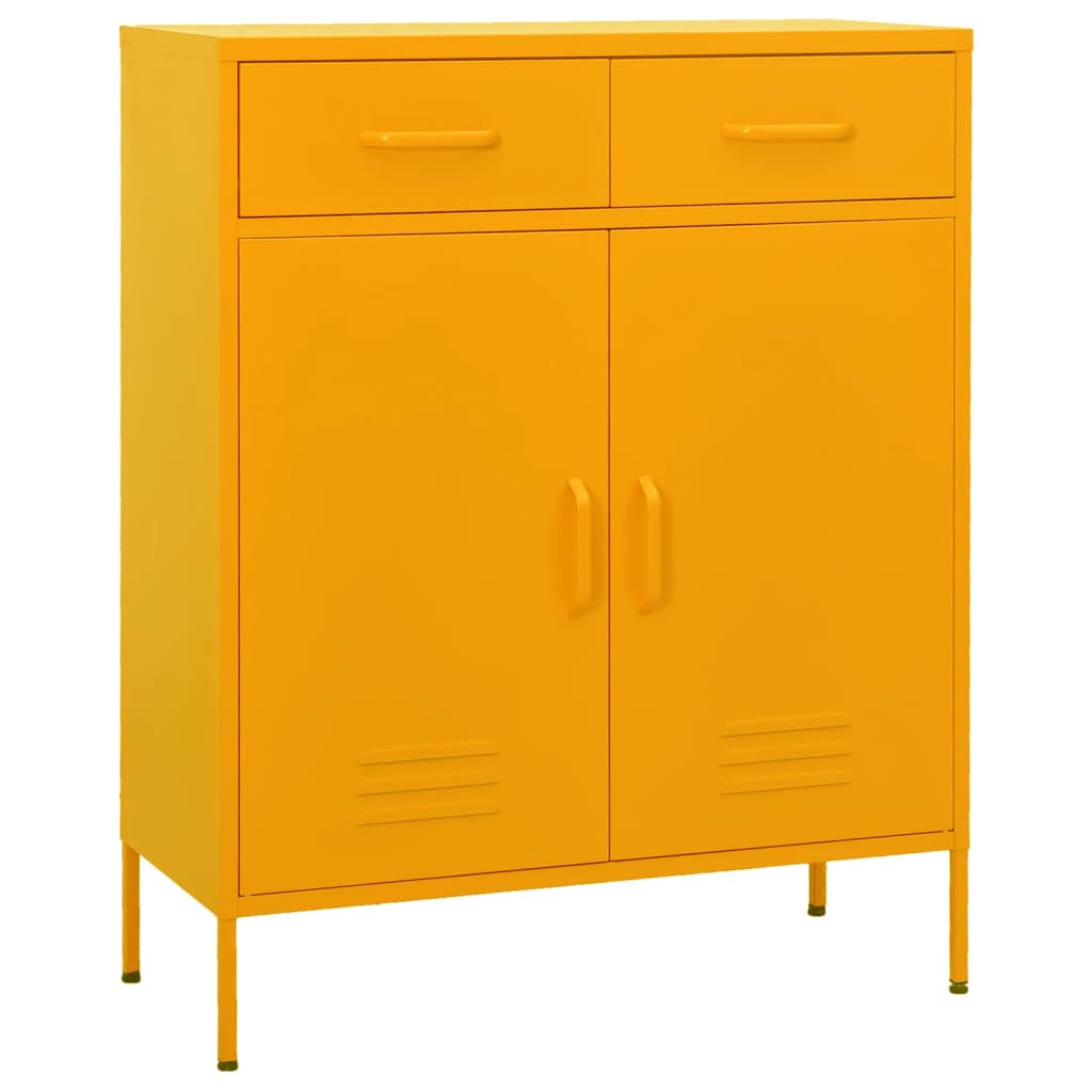 Storage Cabinet Mustard Yellow 80x35x101.5 cm Steel - Direct Imports