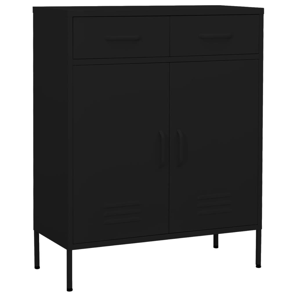 Storage Cabinet Black 80x35x101.5 cm Steel - Millennium Furniture