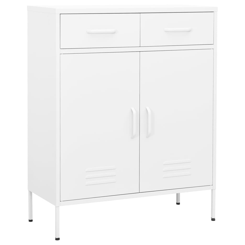 Storage Cabinet White 80x35x101.5 cm Steel - Design Hut
