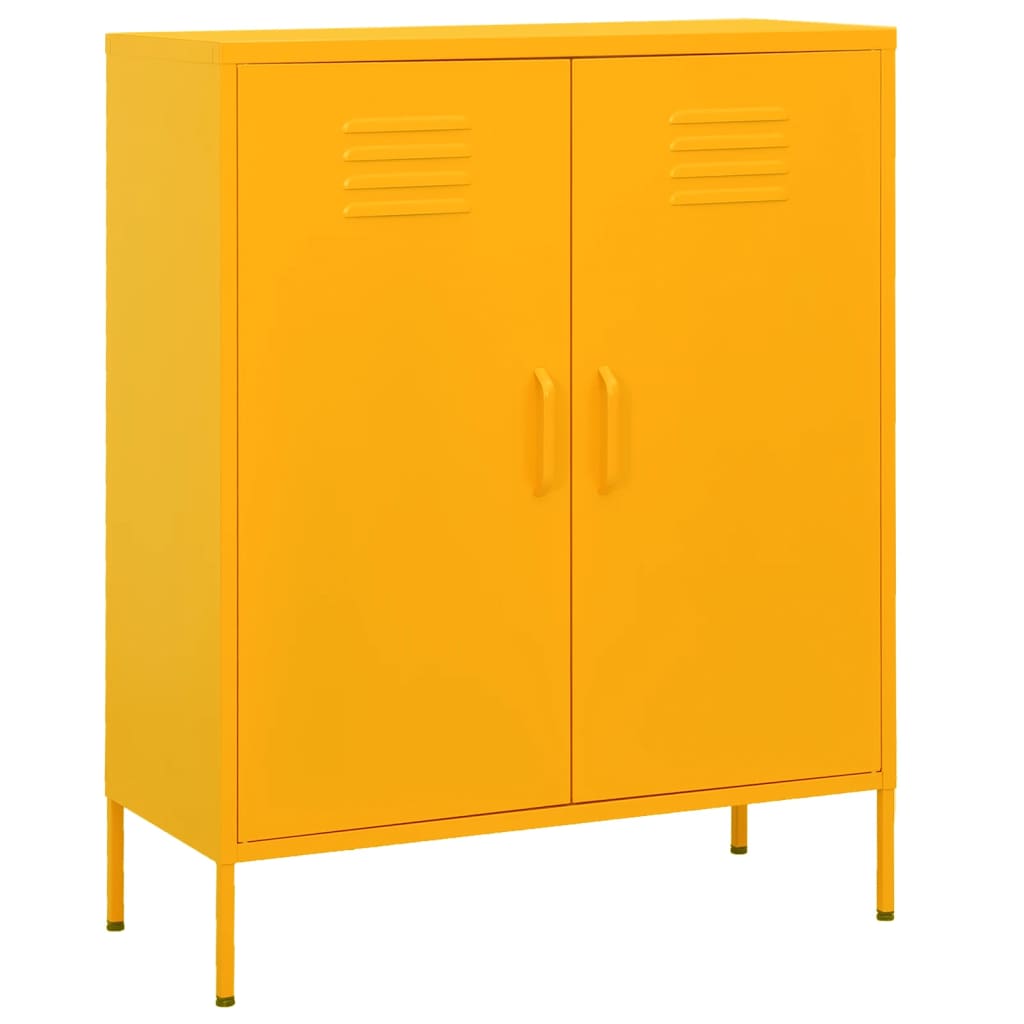 Storage Cabinet Mustard Yellow 80x35x101.5 cm Steel - The Home Maker