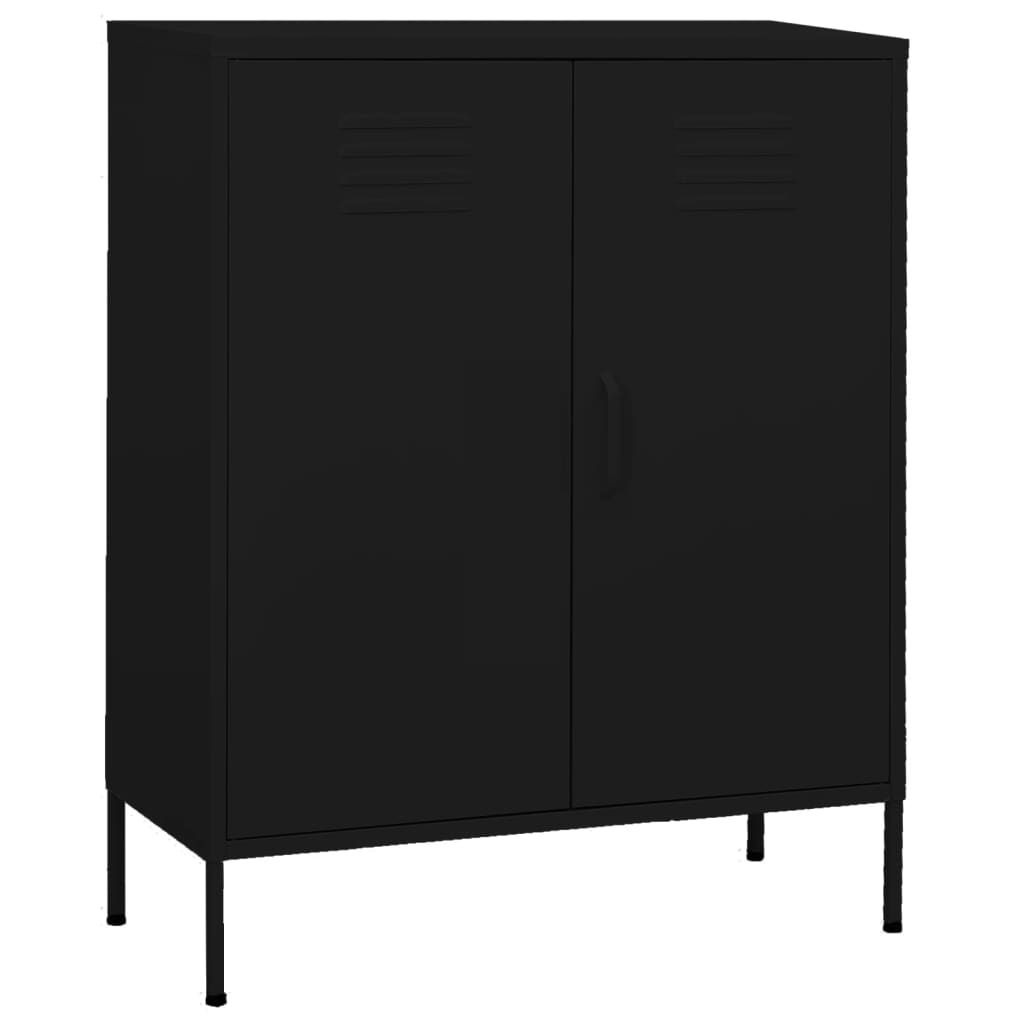 Storage Cabinet Black 80x35x101.5 cm Steel - Millennium Furniture