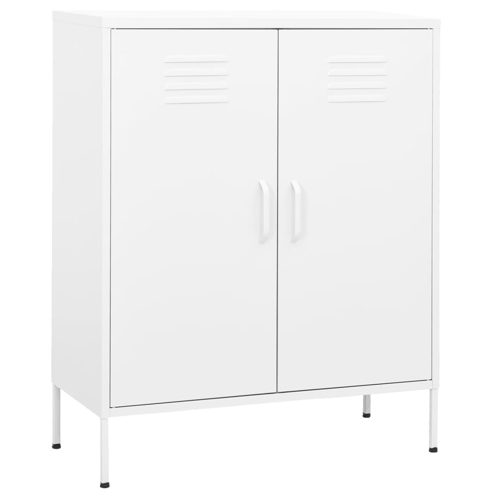 Storage Cabinet White 80x35x101.5 cm Steel - The Home Maker