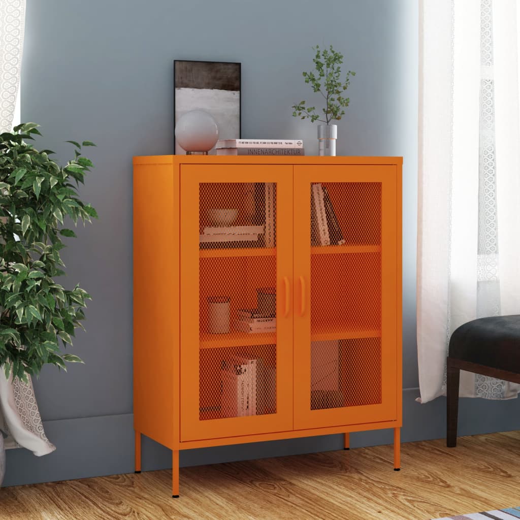 Storage Cabinet Orange 80x35x101.5 cm Steel - Millennium Furniture