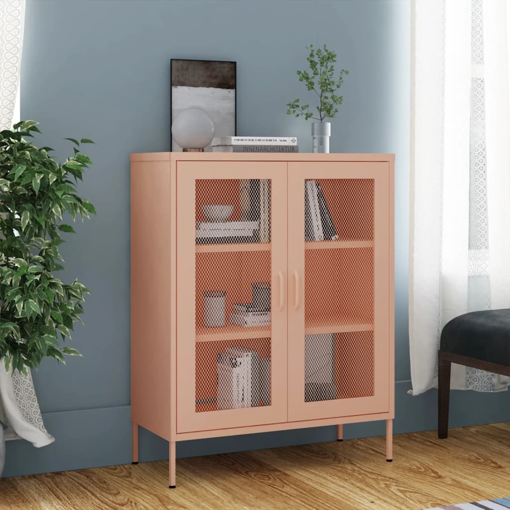 Storage Cabinet Pink 80x35x101.5 cm Steel - Casper Homes