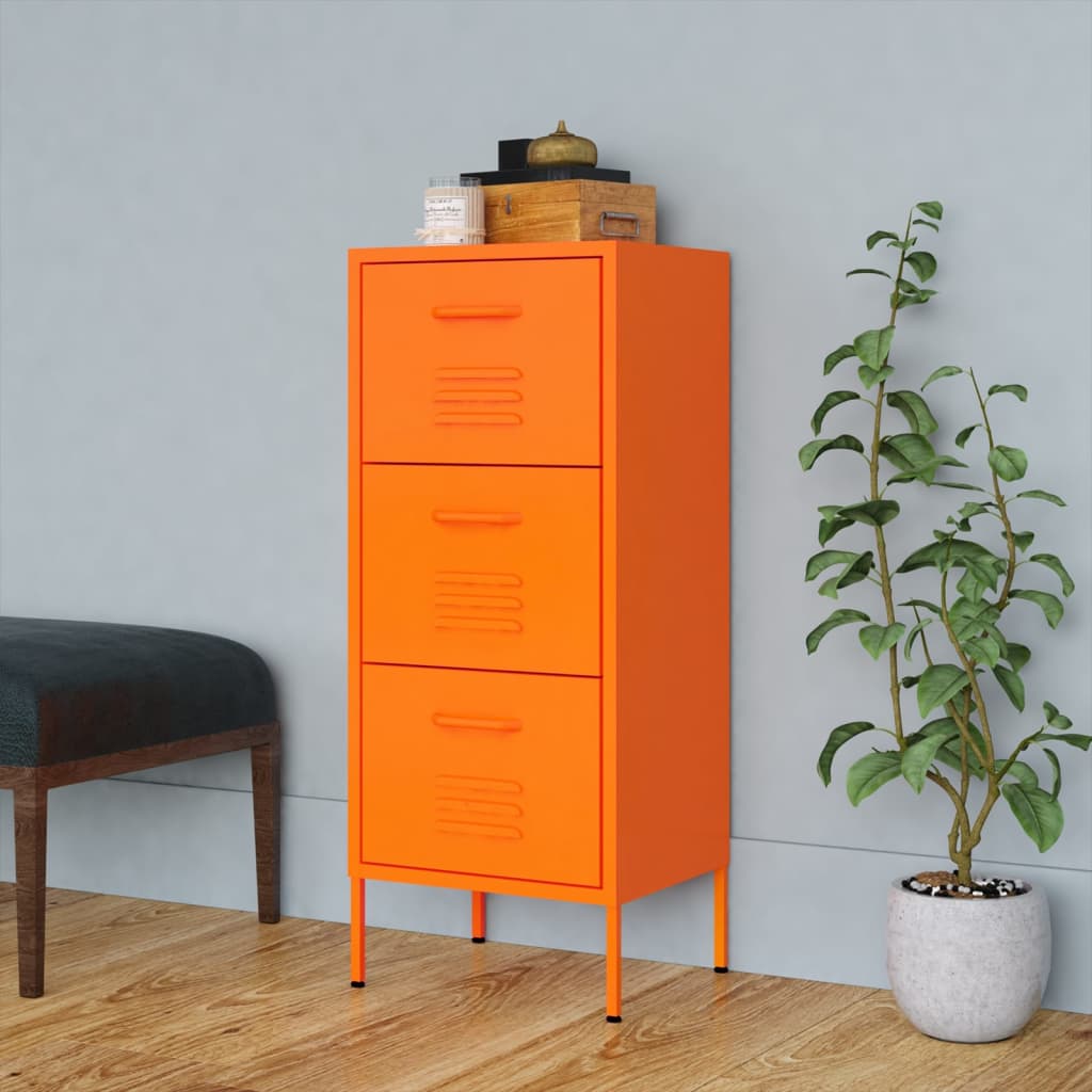 Storage Cabinet Orange 42.5x35x101.5 cm Steel - Millennium Furniture