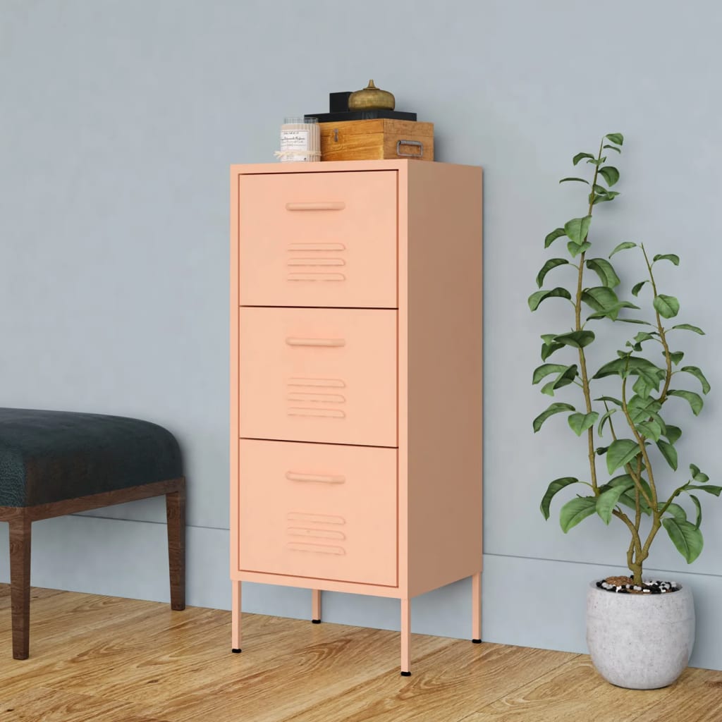 Storage Cabinet Pink 42.5x35x101.5 cm Steel - Merlin Deals