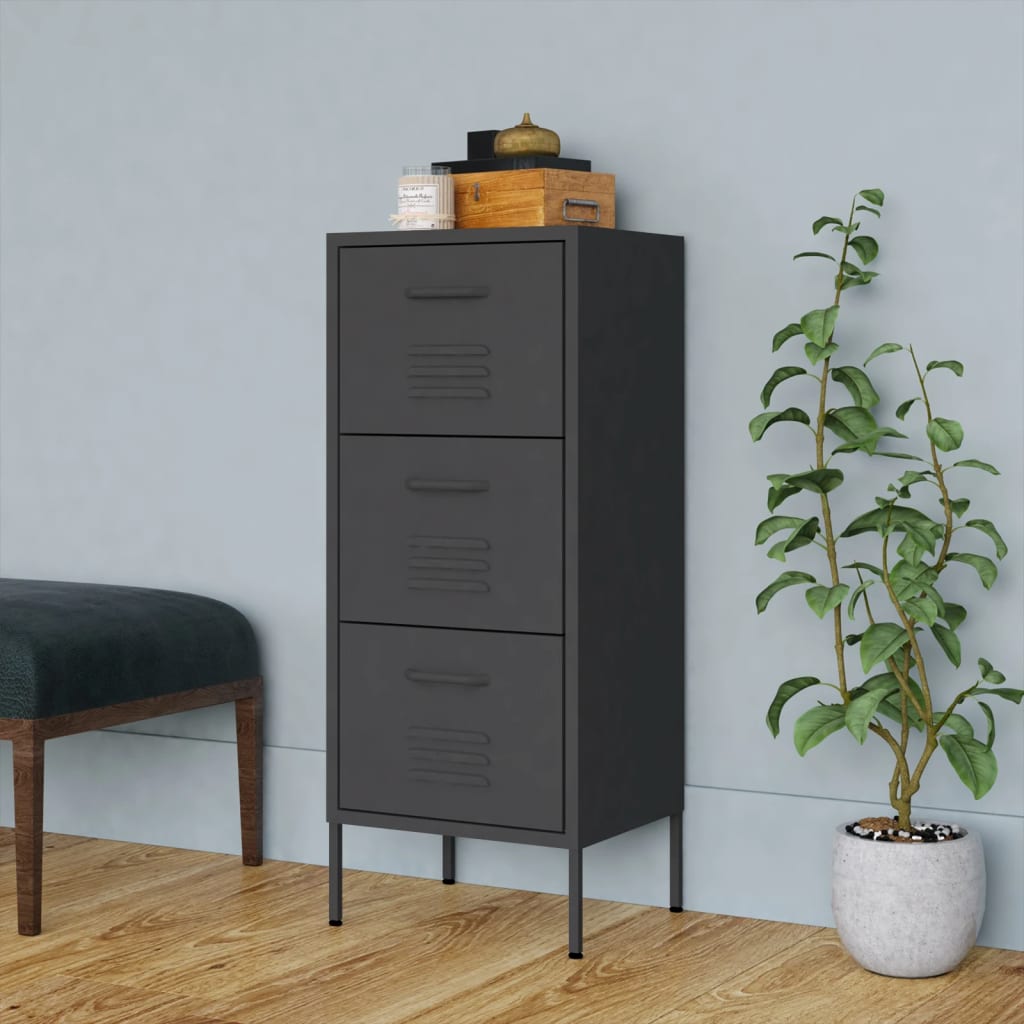 Storage Cabinet Anthracite 42.5x35x101.5 cm Steel - Merlin Deals