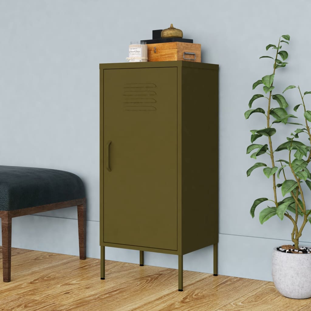 Storage Cabinet Olive Green 42.5x35x101.5 cm Steel - Casper Homes