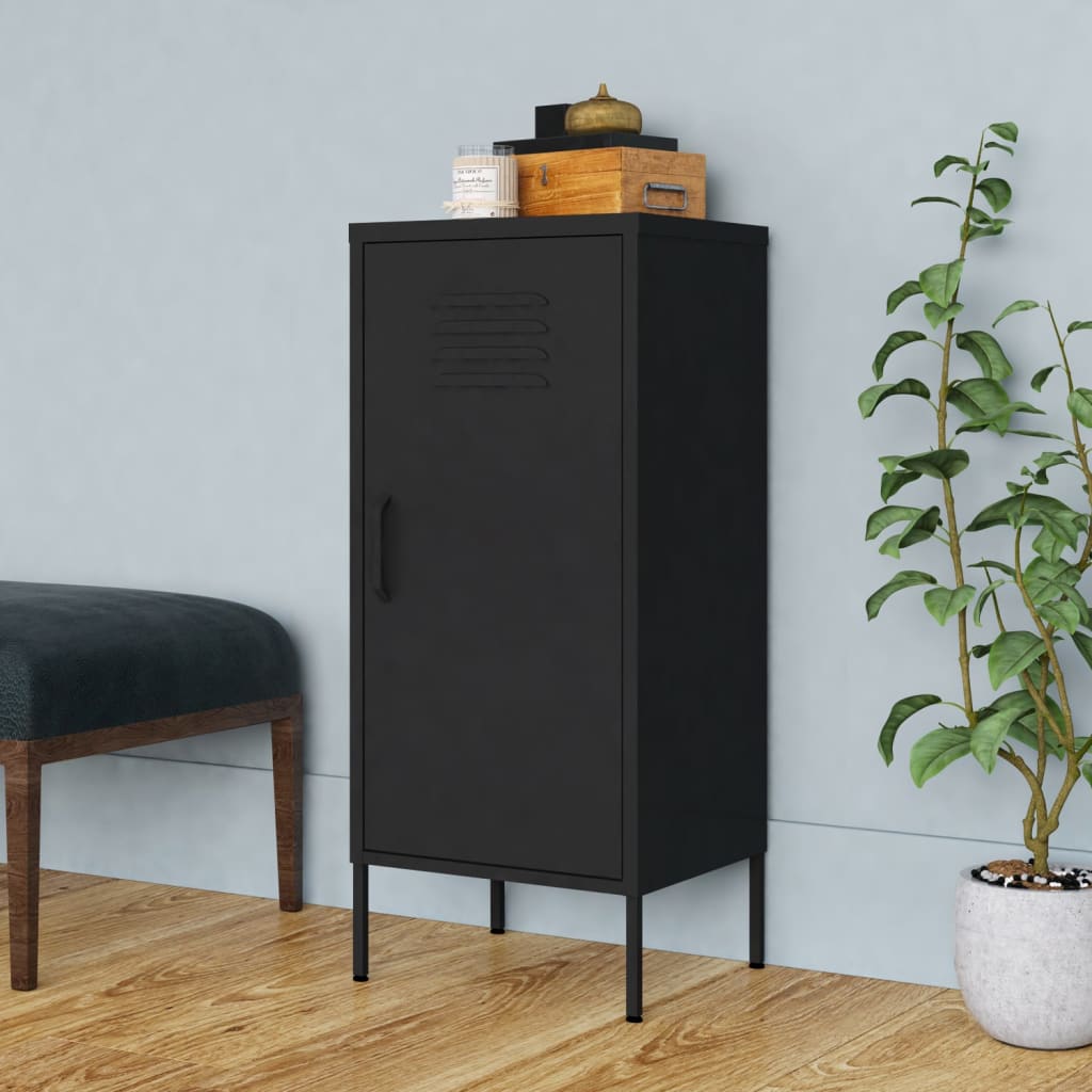 Storage Cabinet Black 42.5x35x101.5 cm Steel - Discount Dealers