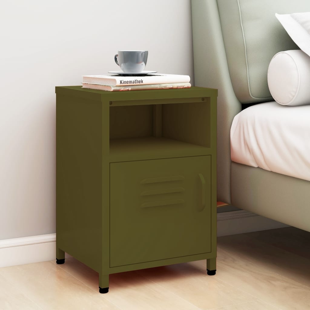 Bedside Table - MAYER Rae Nightstand Olive Green 35cm - Unbeatable Bargains