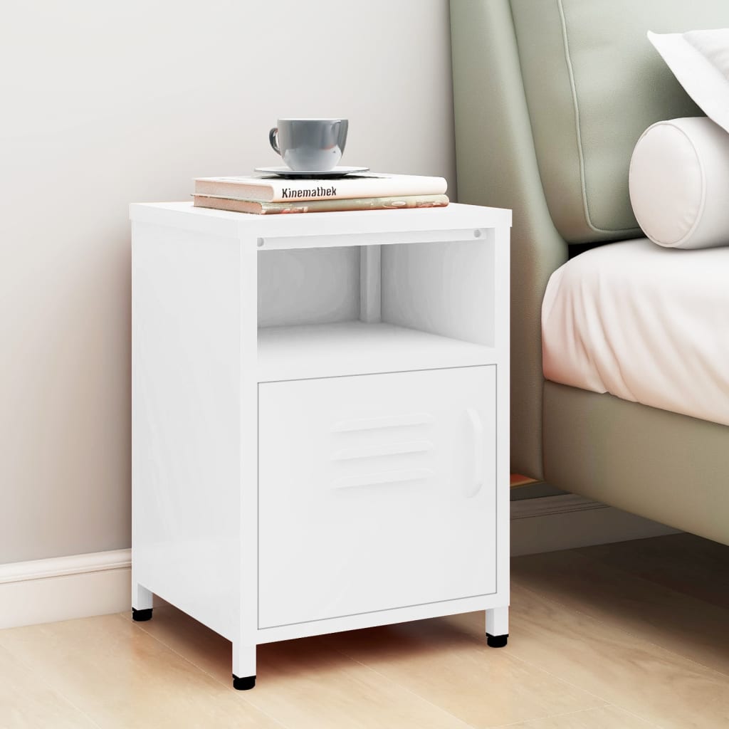 Bedside Table - MAYER Cal Nightstand White 35cm - All Things Good