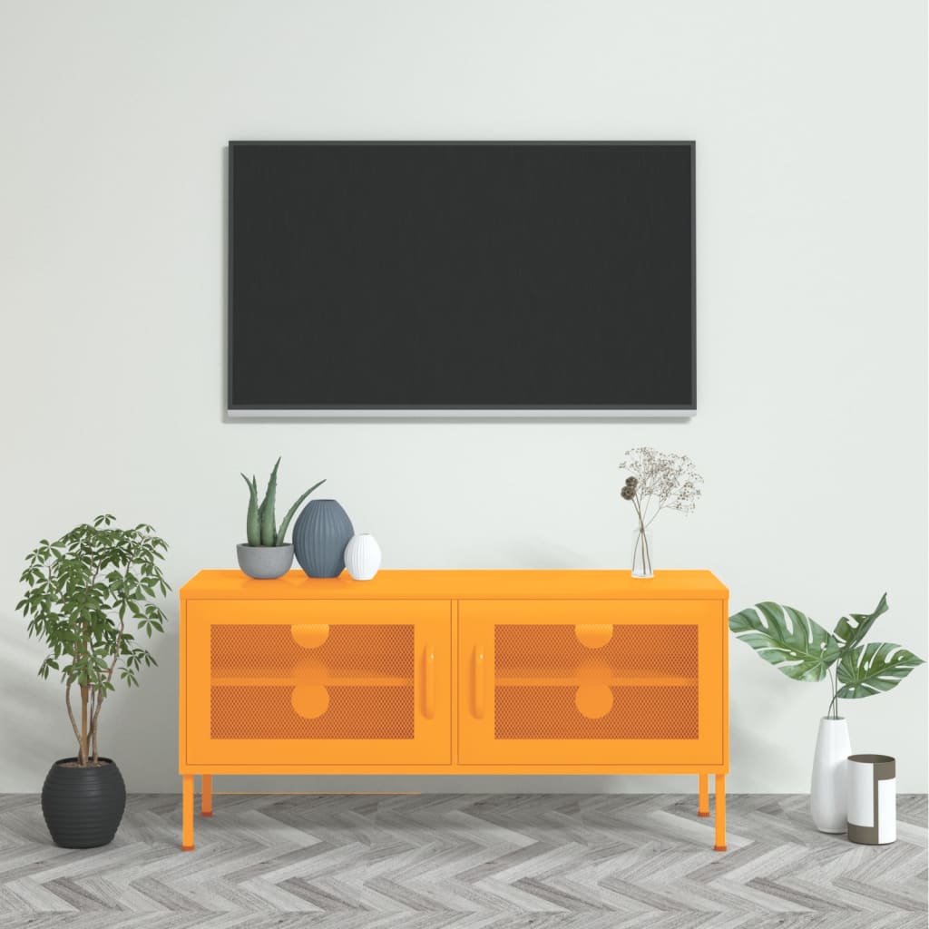 TV Cabinet Mustard Yellow 105x35x50 cm Steel - Tyrell & Tyrell