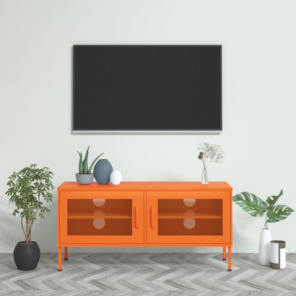 TV Cabinet Orange 105x35x50 cm Steel - Merkel Designers
