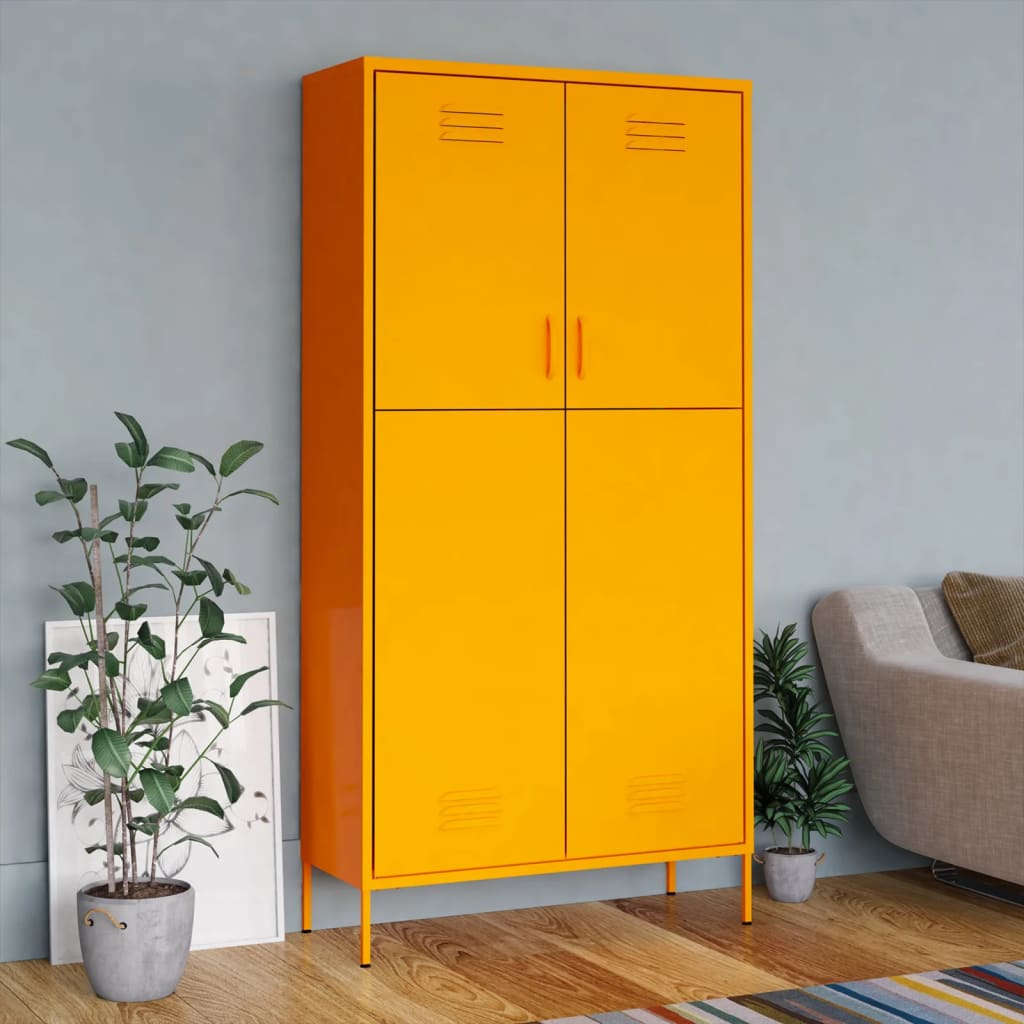 ASPEN 2 Door Wardrobe Mustard yellow - 90cm - All Things Good