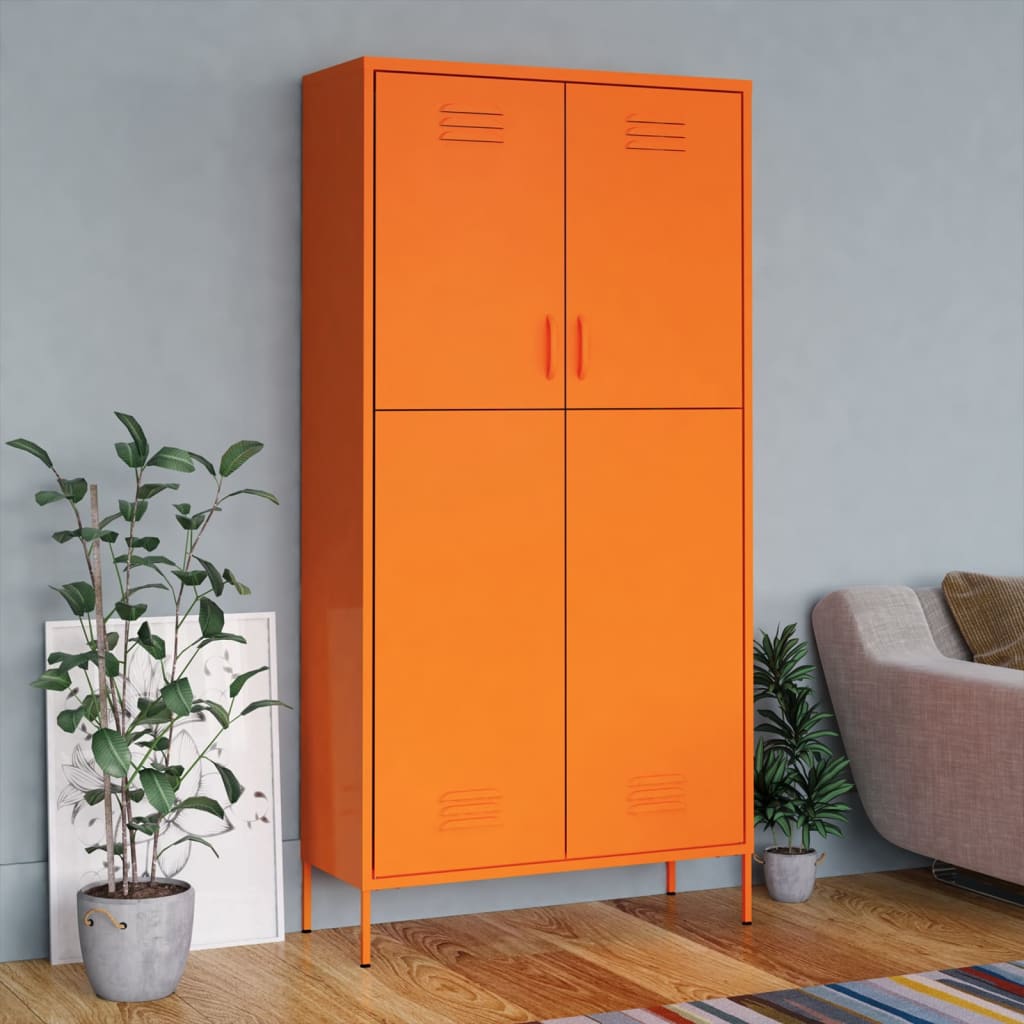 Wardrobe - ASPEN 2 Door Wardrobe Orange 90cm - Design Hut
