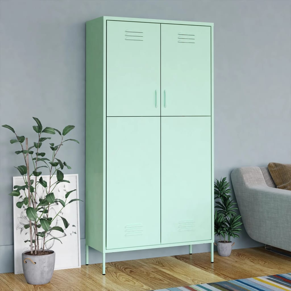 Wardrobe - ASPEN 2 Door Wardrobe Mint 90cm - The Home Maker