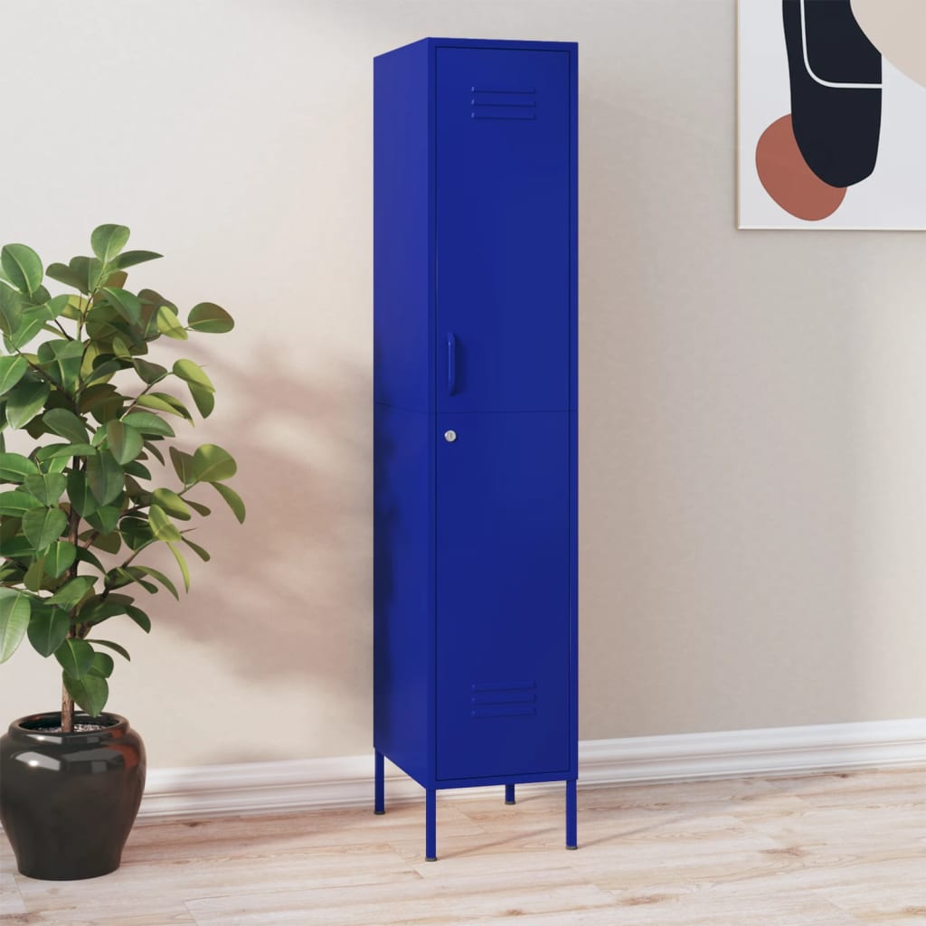 Locker Cabinet Navy Blue 35x46x180 cm Steel - Charlotte Dunes