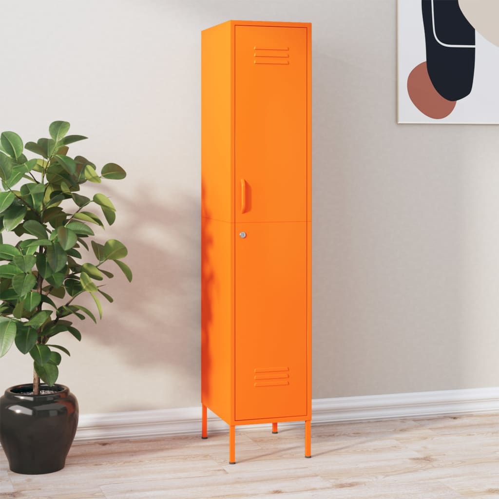 Locker Cabinet Orange 35x46x180 cm Steel - Brittle & Co
