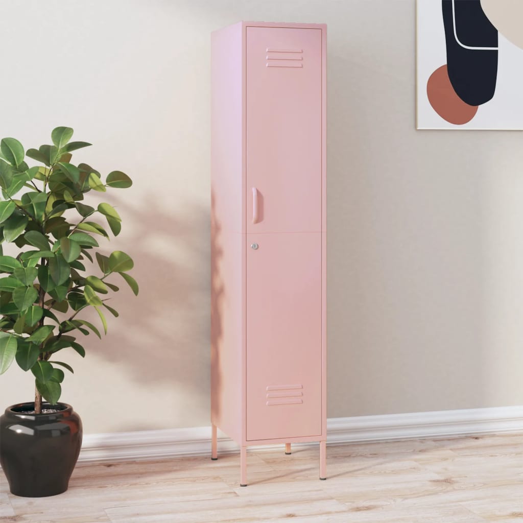 Locker Cabinet Pink 35x46x180 cm Steel - Sid & Sam