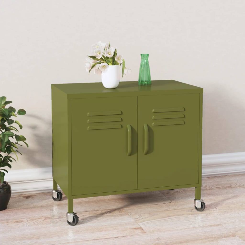 Storage Cabinet Olive Green 60x35x56 cm Steel - Merkel Designers