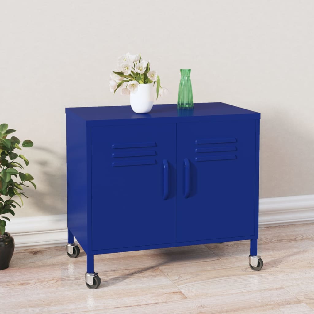 Storage Cabinet Navy Blue 60x35x56 cm Steel - Brittle & Co