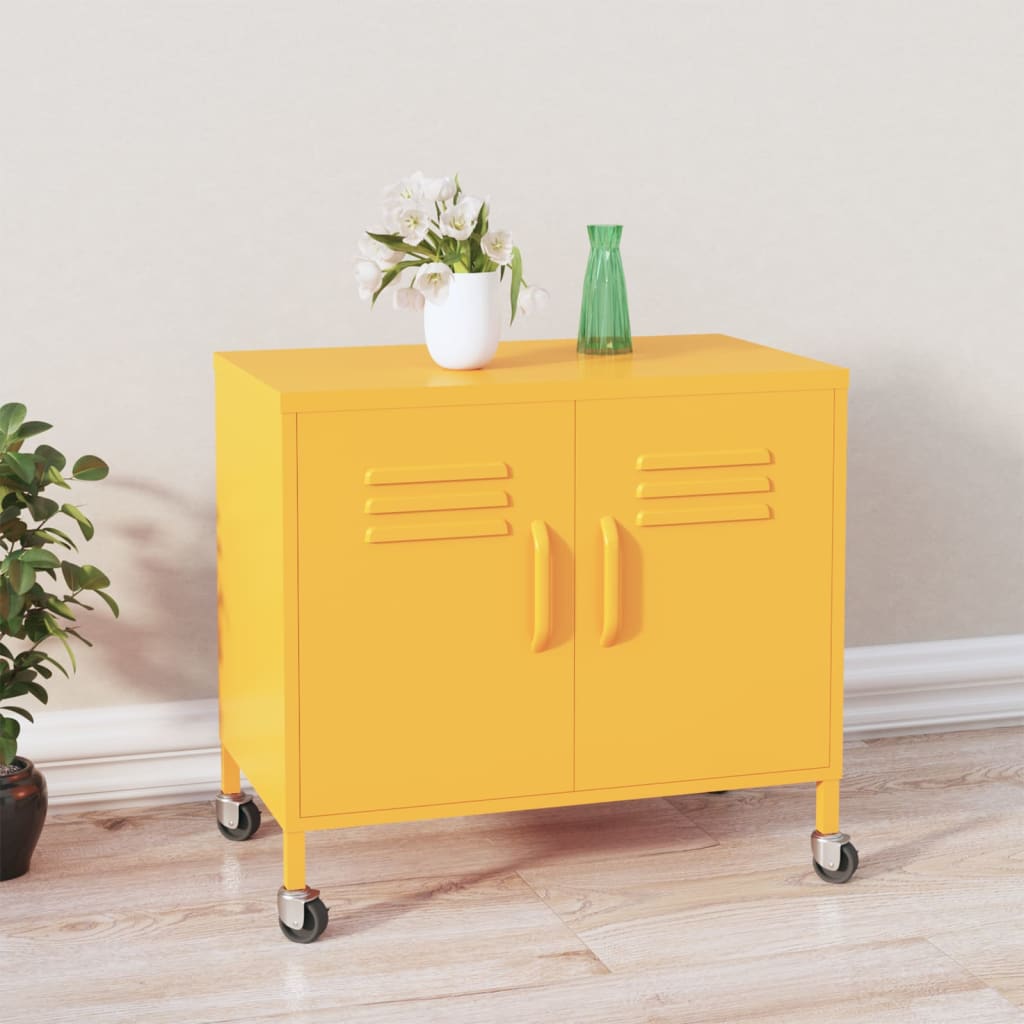 Storage Cabinet Mustard Yellow 60x35x56 cm Steel - Merkel Designers