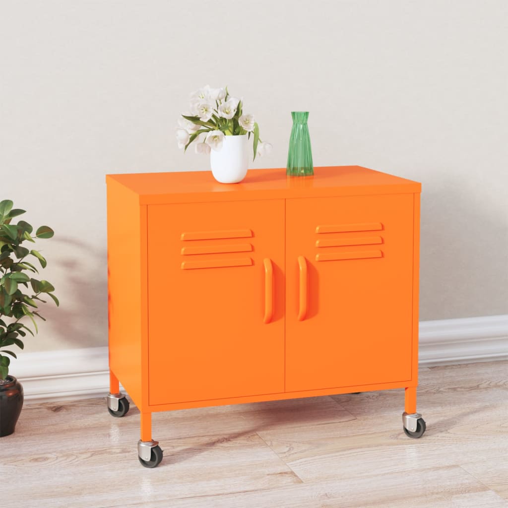 Storage Cabinet Orange 60x35x56 cm Steel - All Things Good