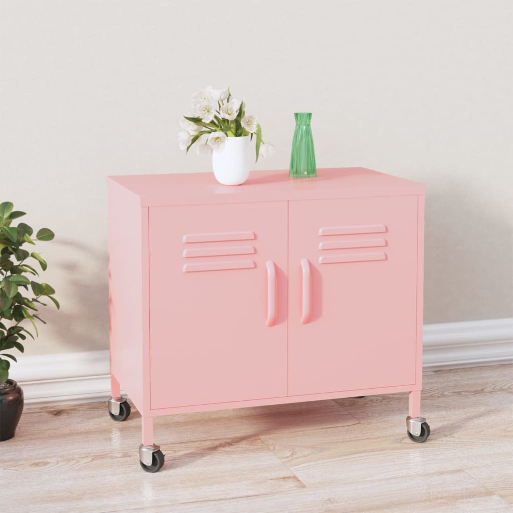 Storage Cabinet Pink 60x35x56 cm Steel - Casper Homes