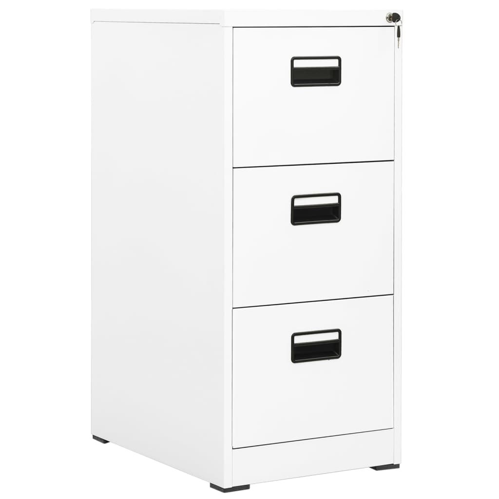 Filing Cabinet White 46x62x102.5 cm Steel - The Home Maker