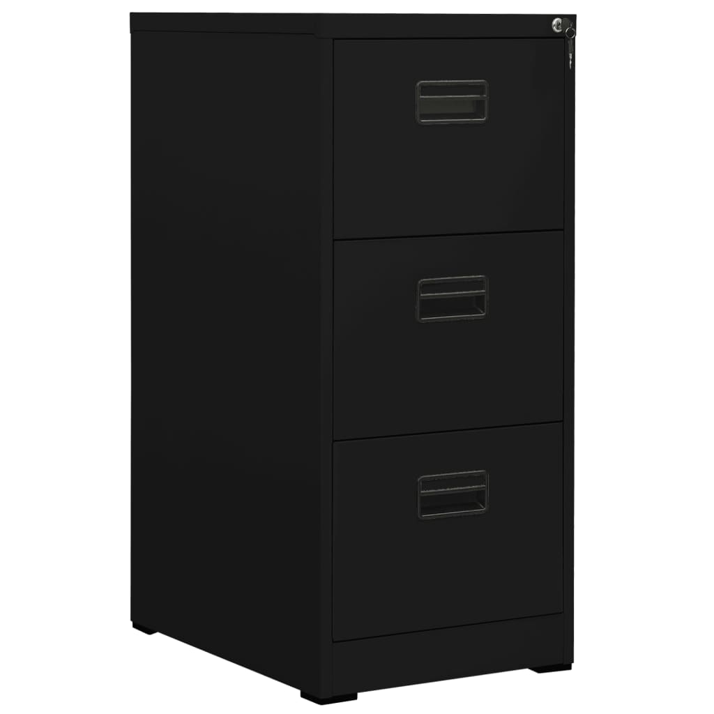 Filing Cabinet Black 46x62x102.5 cm Steel - The Home Maker