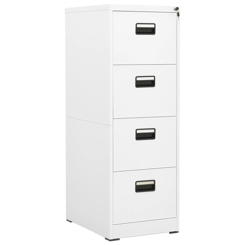 Filing Cabinet White 46x62x133 cm Steel - Casper Homes