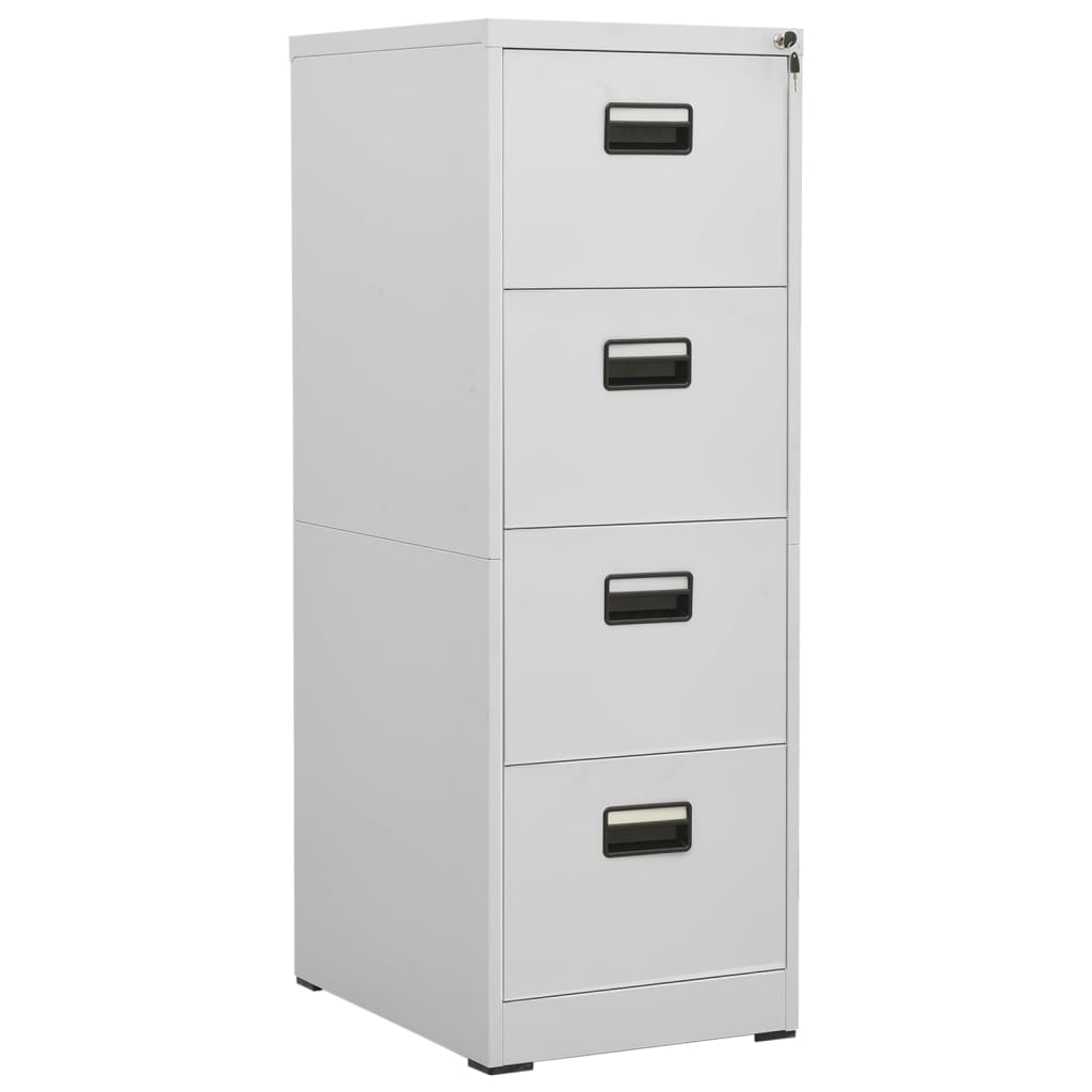 Filing Cabinet Light Grey 46x62x133 cm Steel - All Things Good