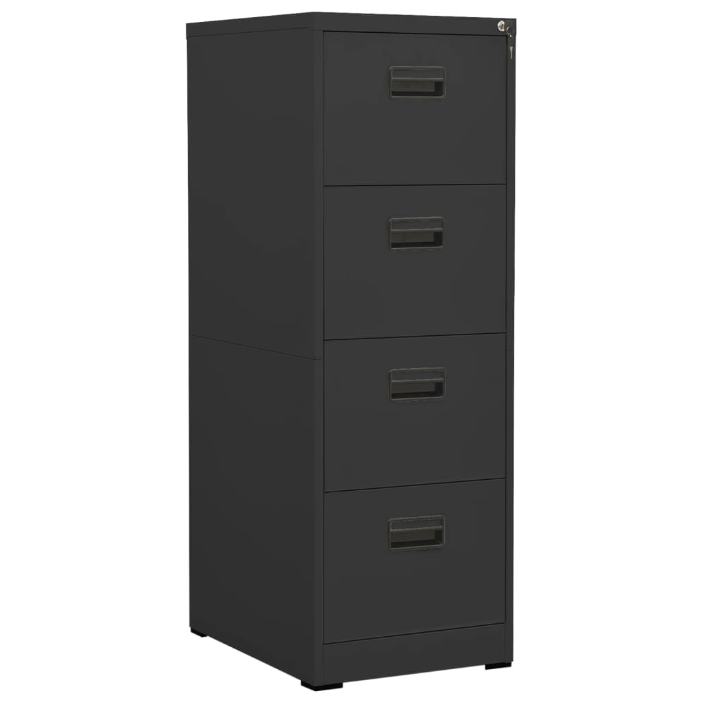 Filing Cabinet Anthracite 46x62x133 cm Steel - The Home Maker
