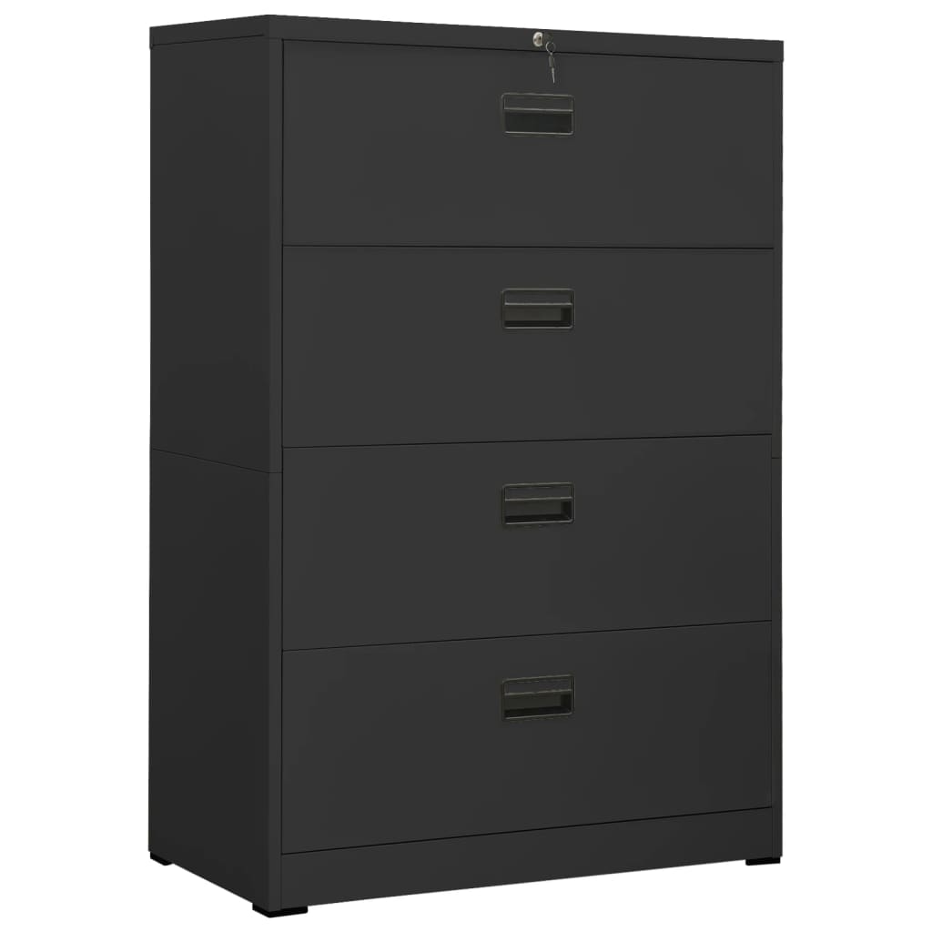 Filing Cabinet Anthracite 90x46x134 cm Steel - Tyrell & Tyrell