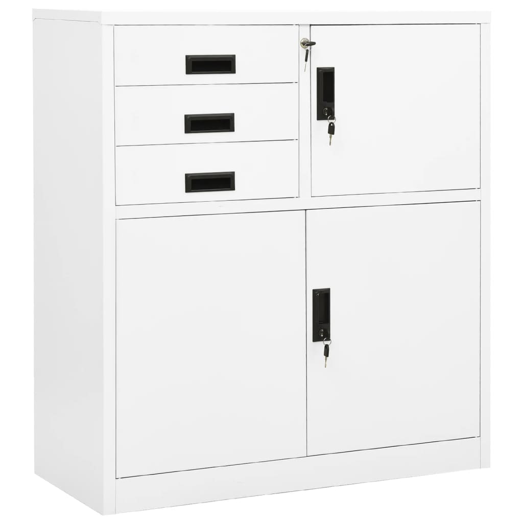 Office Cabinet White 90x40x102 cm Steel - Style and Chic