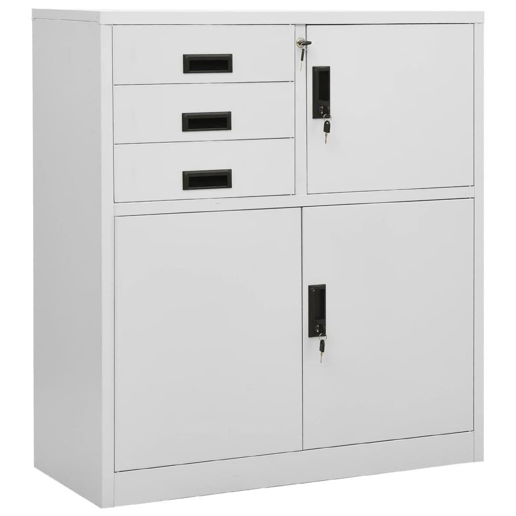 Office Cabinet Light Grey 90x40x102 cm Steel - Direct Imports