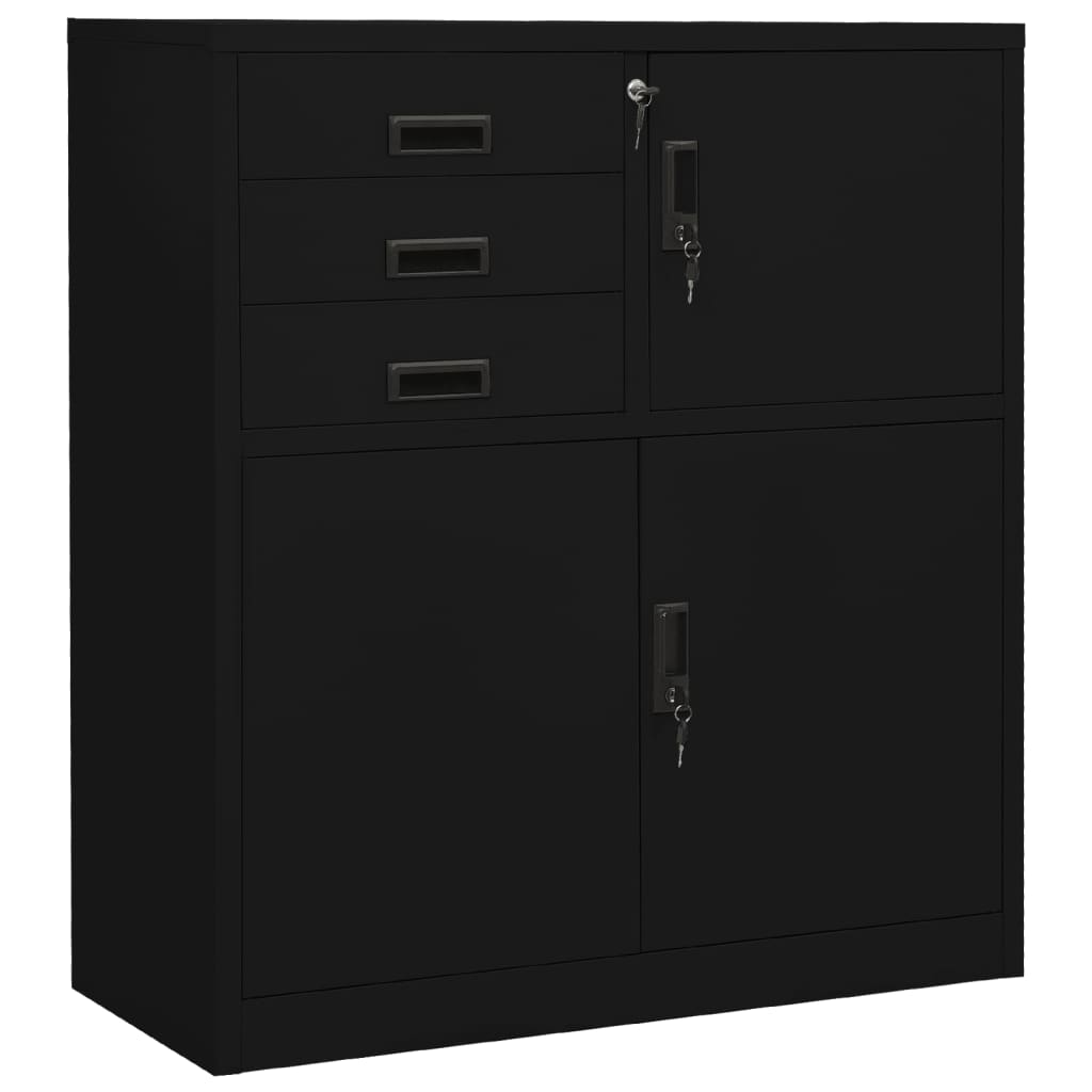 Office Cabinet Black 90x40x102 cm Steel - Style and Chic