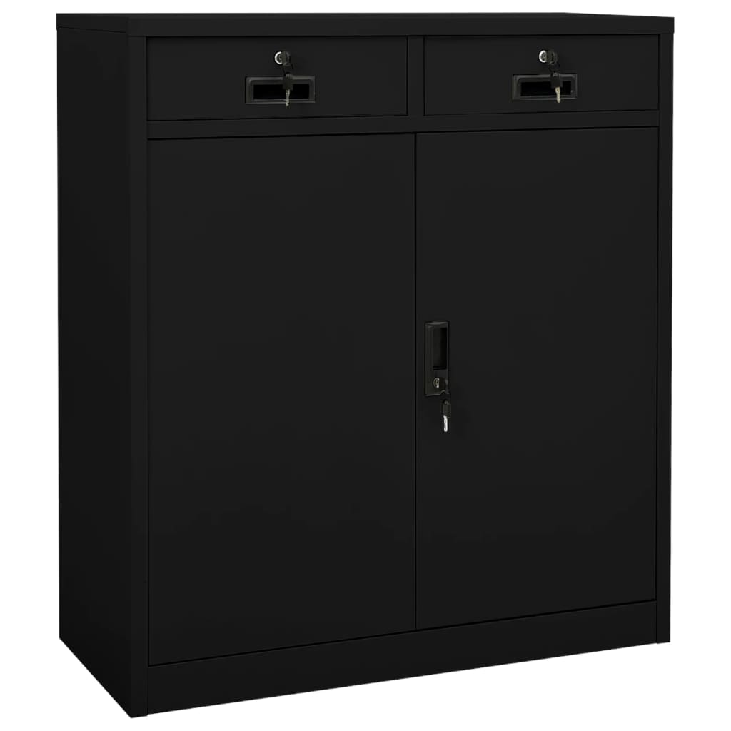 Office Cabinet Black 90x40x102 cm Steel - Style and Chic
